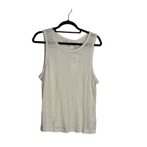 C&C California Womens XL Linen Lyocell Blend Tank Top Cream Sleeveless NWT $40
